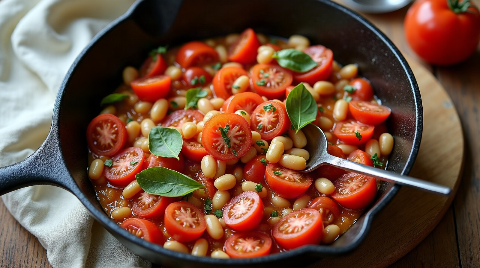 Tomato and White Bean Skillet Dinner. Tomatoes are at their peak right now across South Dakota, and a simple skillet meal built around them is exactly the kind of dinner that works on a busy weeknight. This one-pan tomato and white bean dish is substantial enough