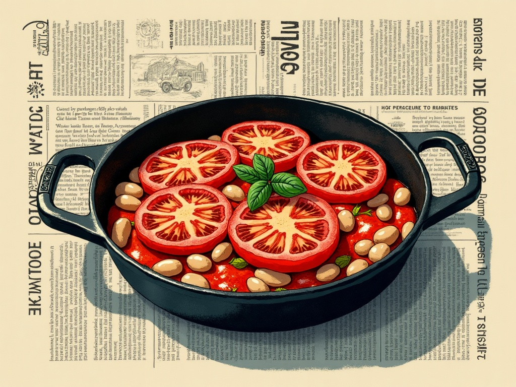 Illustration for "Brookings: Tomato and Chickpea Curry with Rice"