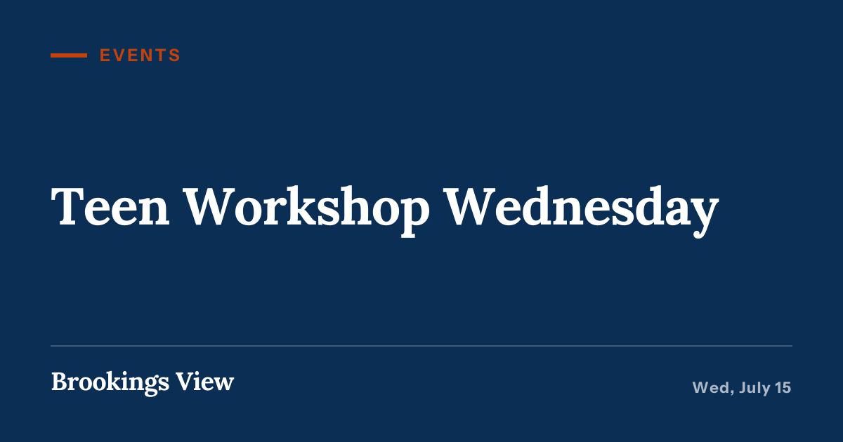 Illustration for “Teen Workshop Wednesday”