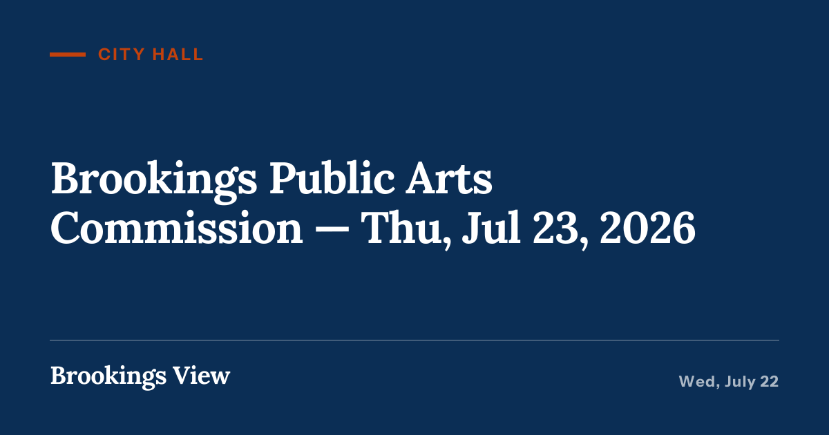 Illustration for “Brookings Public Arts Commission — Thu, Jul 23, 2026”