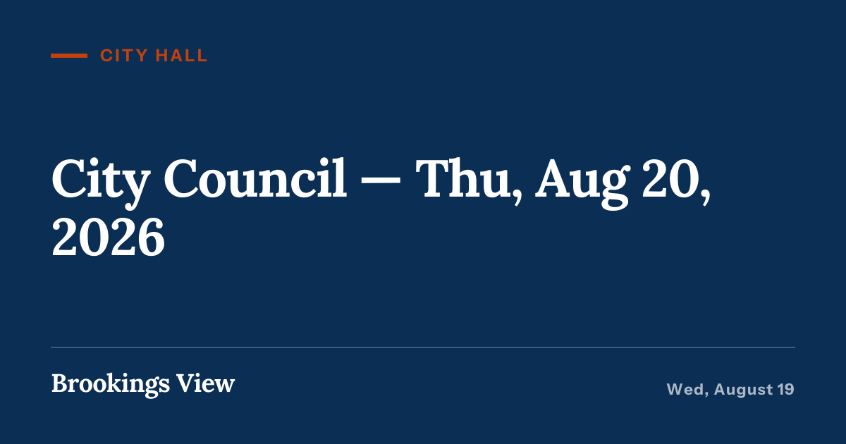 Illustration for “City Council — Thu, Aug 20, 2026”