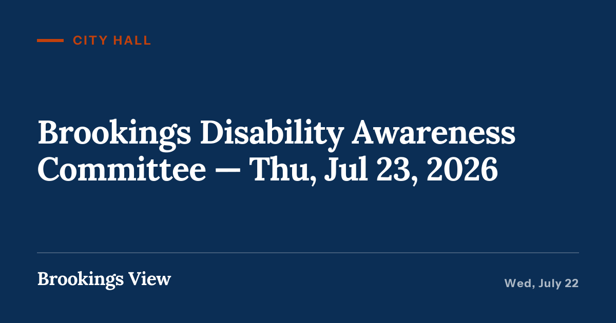 Illustration for “Brookings Disability Awareness Committee — Thu, Jul 23, 2026”