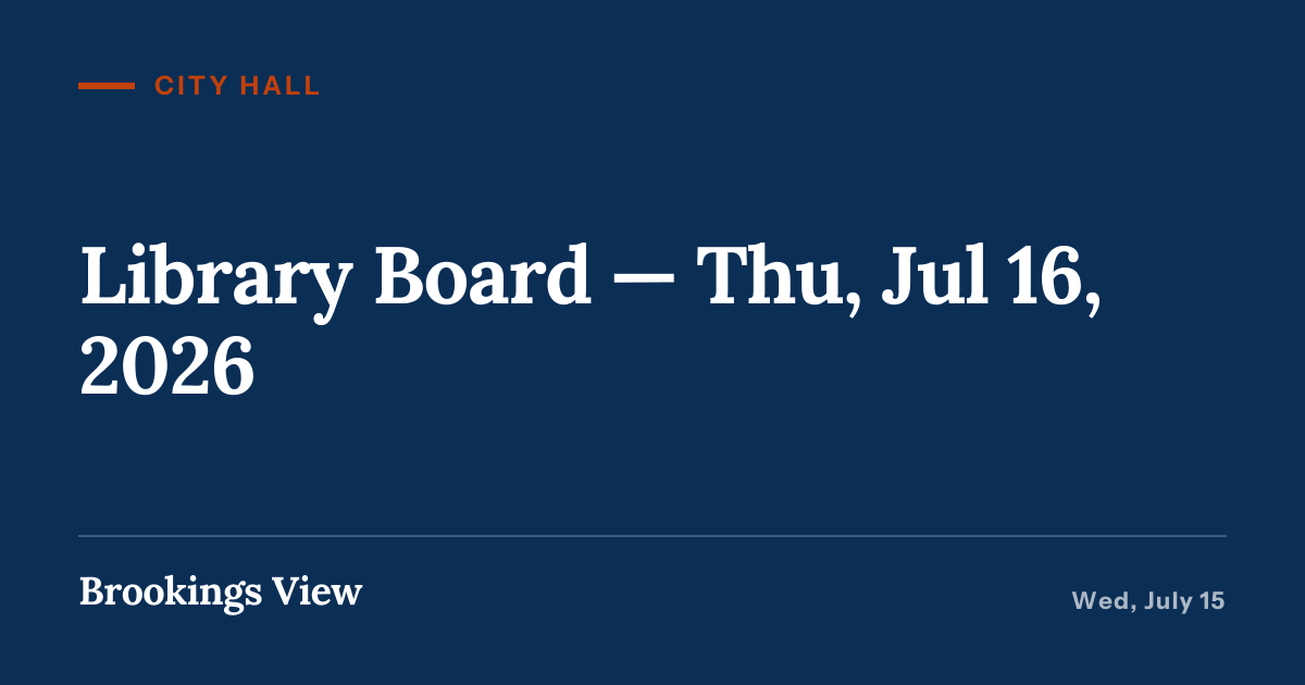 Illustration for “Library Board — Thu, Jul 16, 2026”