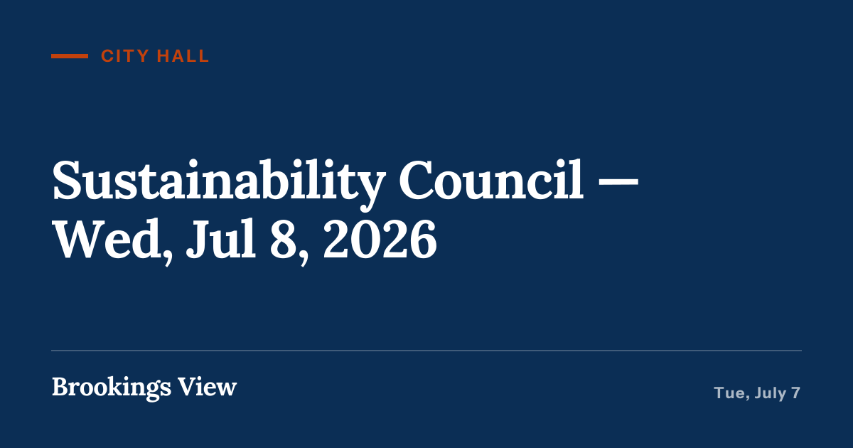 Illustration for “Sustainability Council — Wed, Jul 8, 2026”