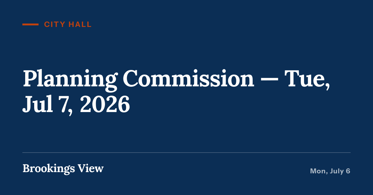 Illustration for “Planning Commission — Tue, Jul 7, 2026”