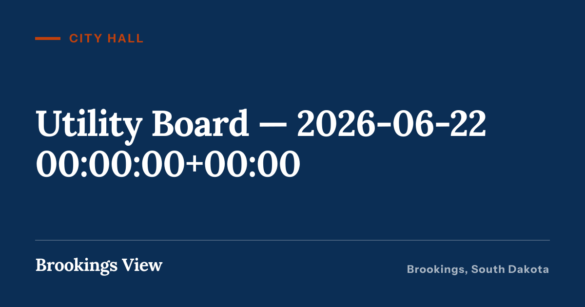 Illustration for “Utility Board — 2026-06-22 00:00:00+00:00”