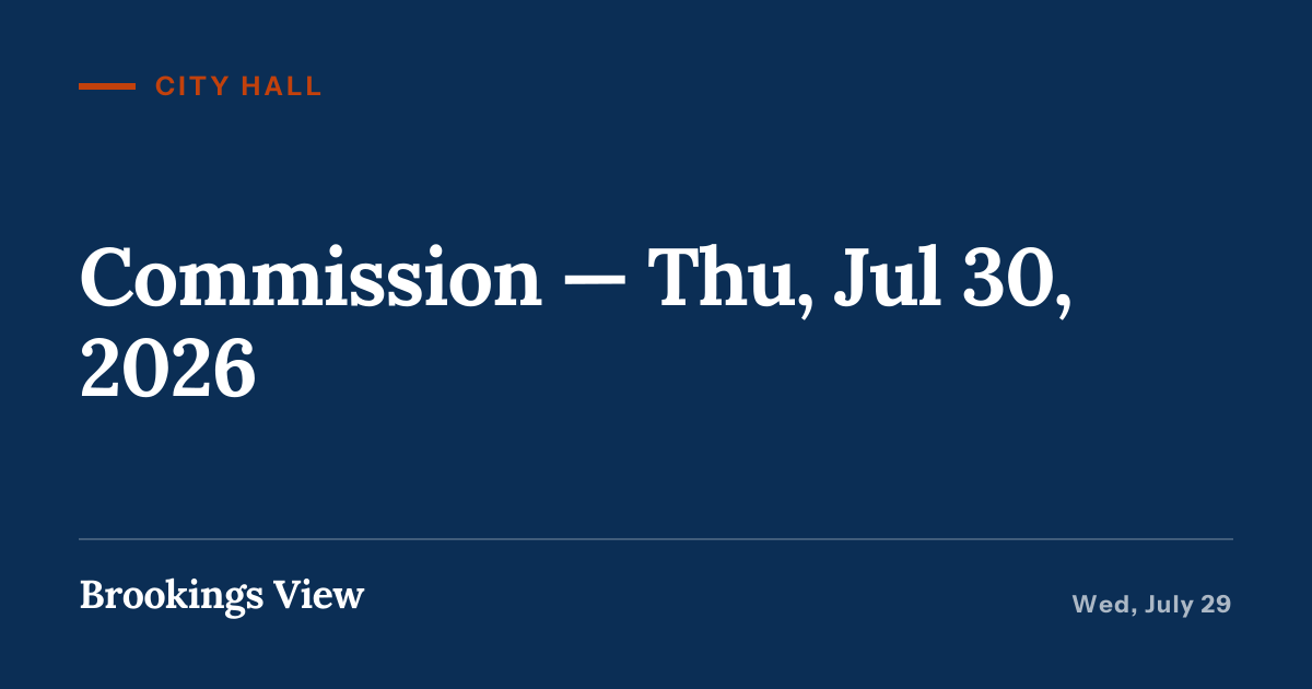 Illustration for “Commission — Thu, Jul 30, 2026”