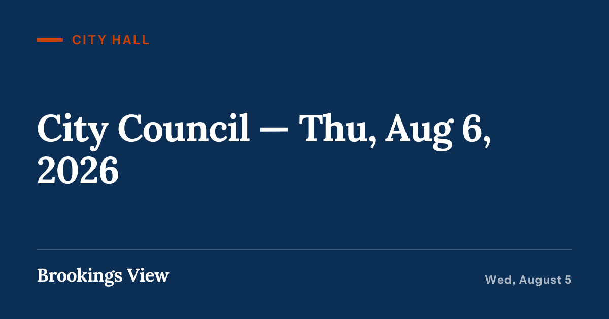 Illustration for “City Council — Thu, Aug 6, 2026”